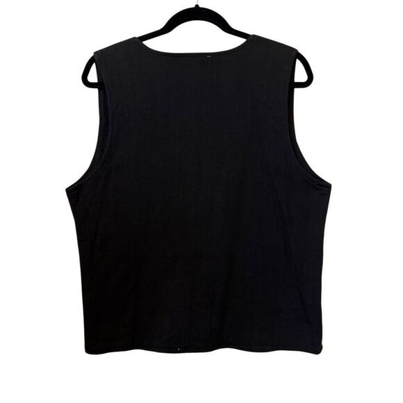 Vintage Tee-N-Tee Black Vest With Wooden Beads Sz M Boho, Cottagecore - Picture 3 of 10